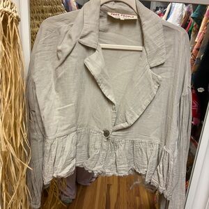 Free People Beige Button-Up Top / Jacket